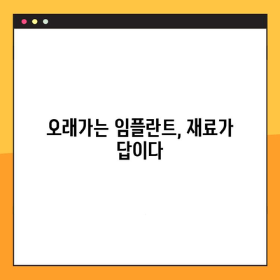 임플란트 수명 연장의 비밀| 재료와 기술의 중요성 | 임플란트 수명, 임플란트 재료, 임플란트 기술