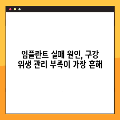 임플란트 실패, 구강 위생 관리 부족이 원인일까요? | 임플란트, 구강 위생, 관리, 실패 원인, 주의 사항