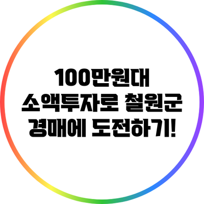 100만원대 소액투자로 철원군 경매에 도전하기!