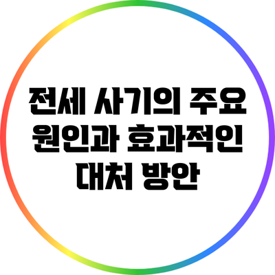 전세 사기의 주요 원인과 효과적인 대처 방안