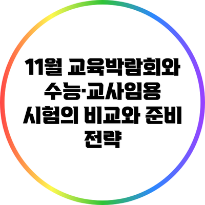 11월 교육박람회와 수능·교사임용 시험의 비교와 준비 전략
