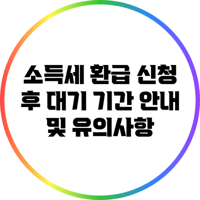 소득세 환급 신청 후 대기 기간 안내 및 유의사항