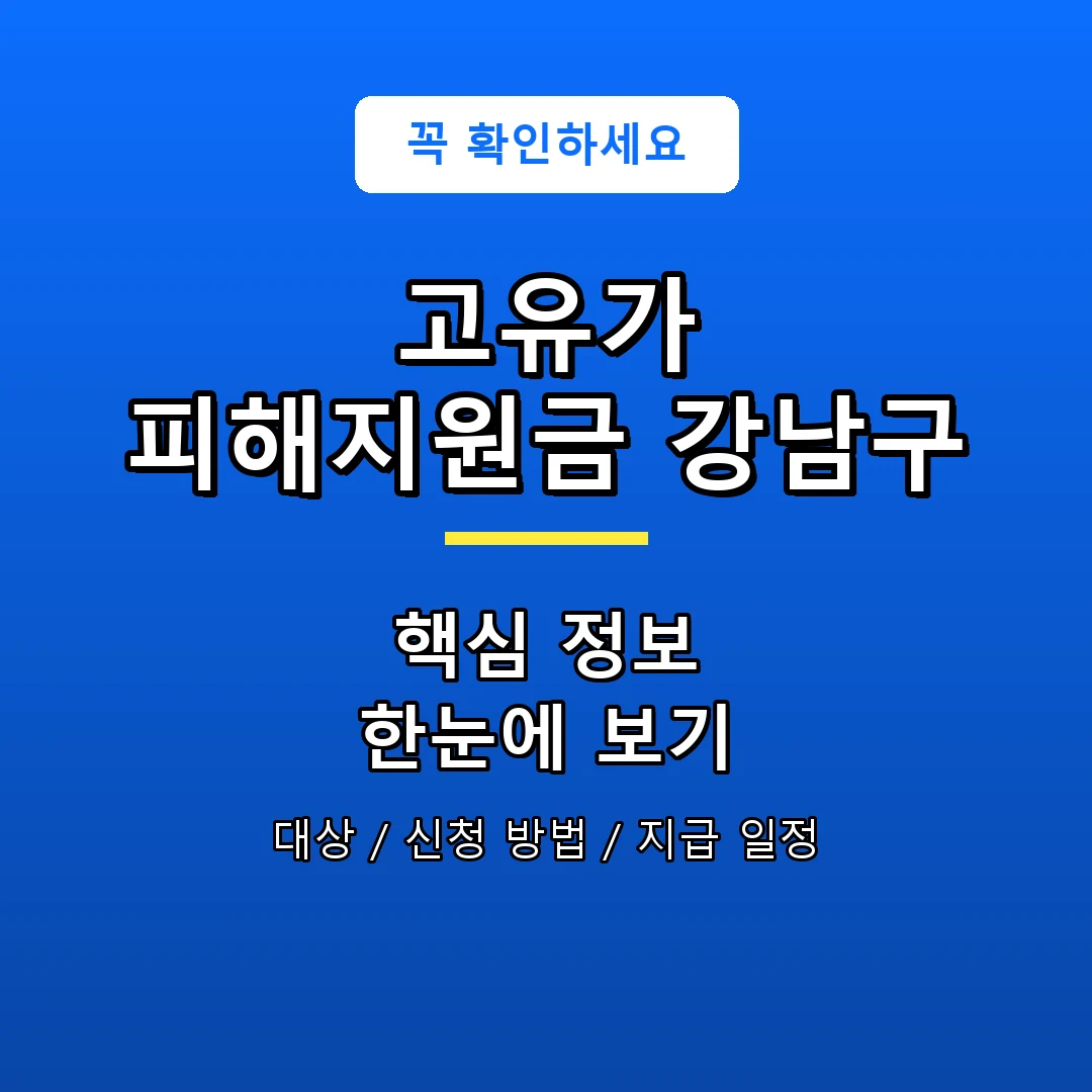고유가 피해지원금 강남구 안내 포스터
